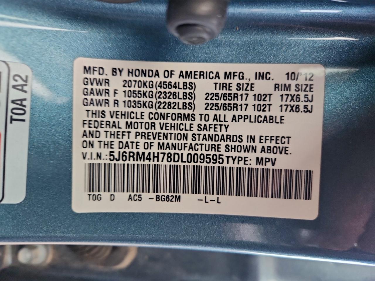 2013 HONDA CR-V EXL photo 27