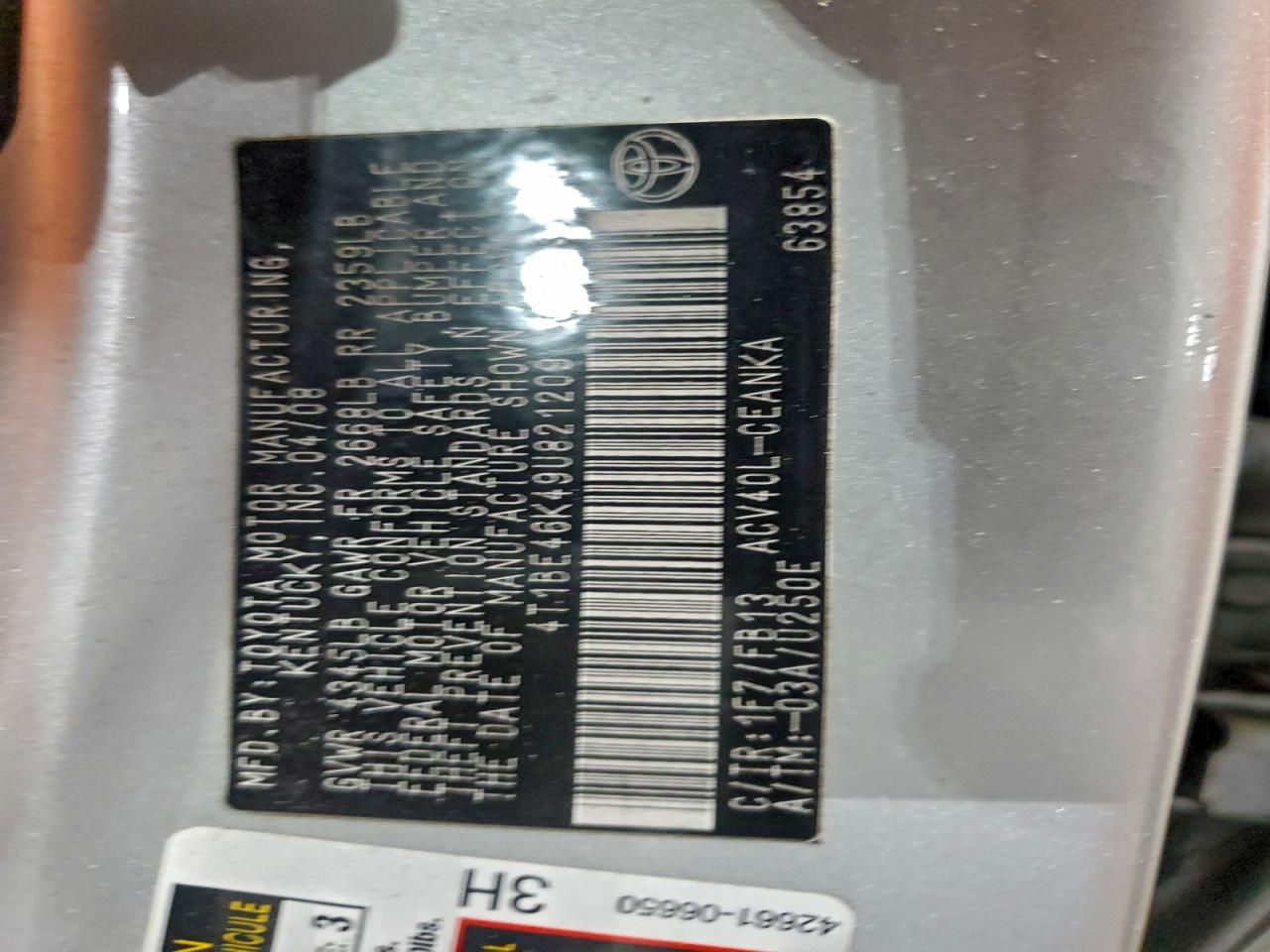 2009 TOYOTA CAMRY BASE photo 12