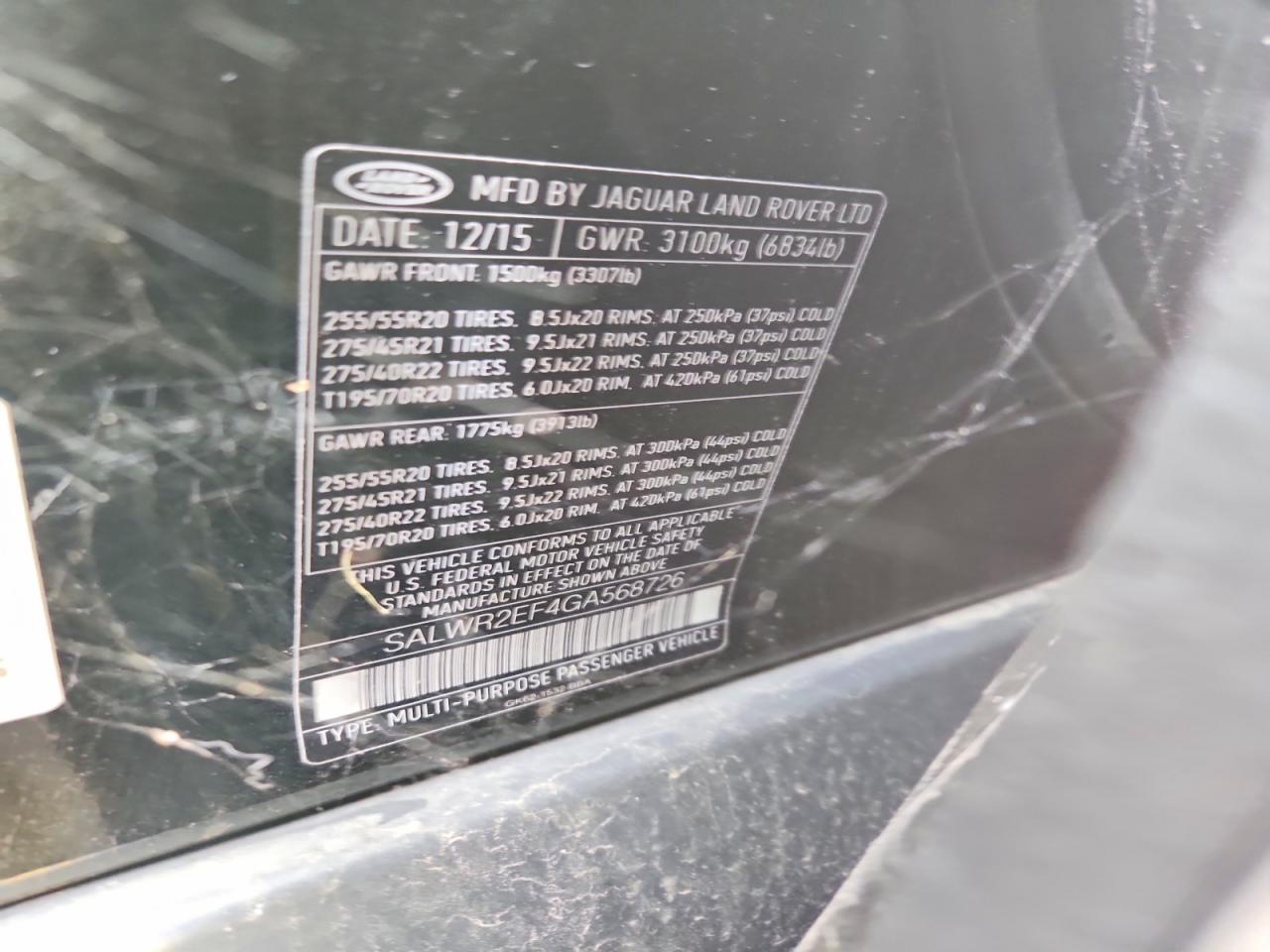 2016 LAND ROVER RANGE ROVER SPORT SC photo 13