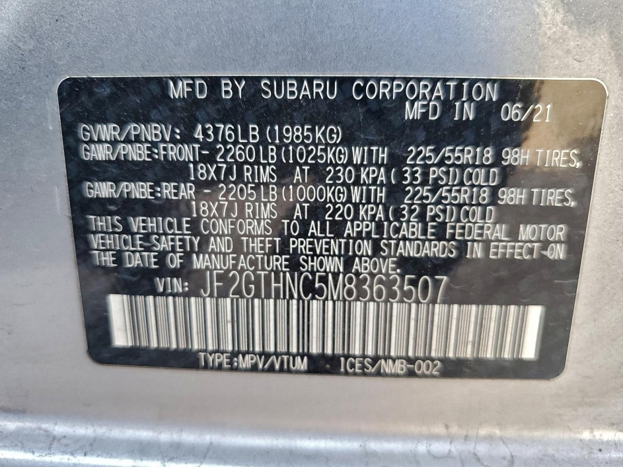 2021 SUBARU CROSSTREK LIMITED photo 12