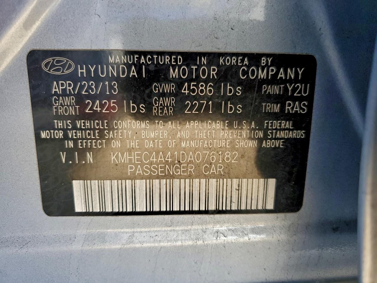 2013 HYUNDAI SONATA HYBRID photo 12