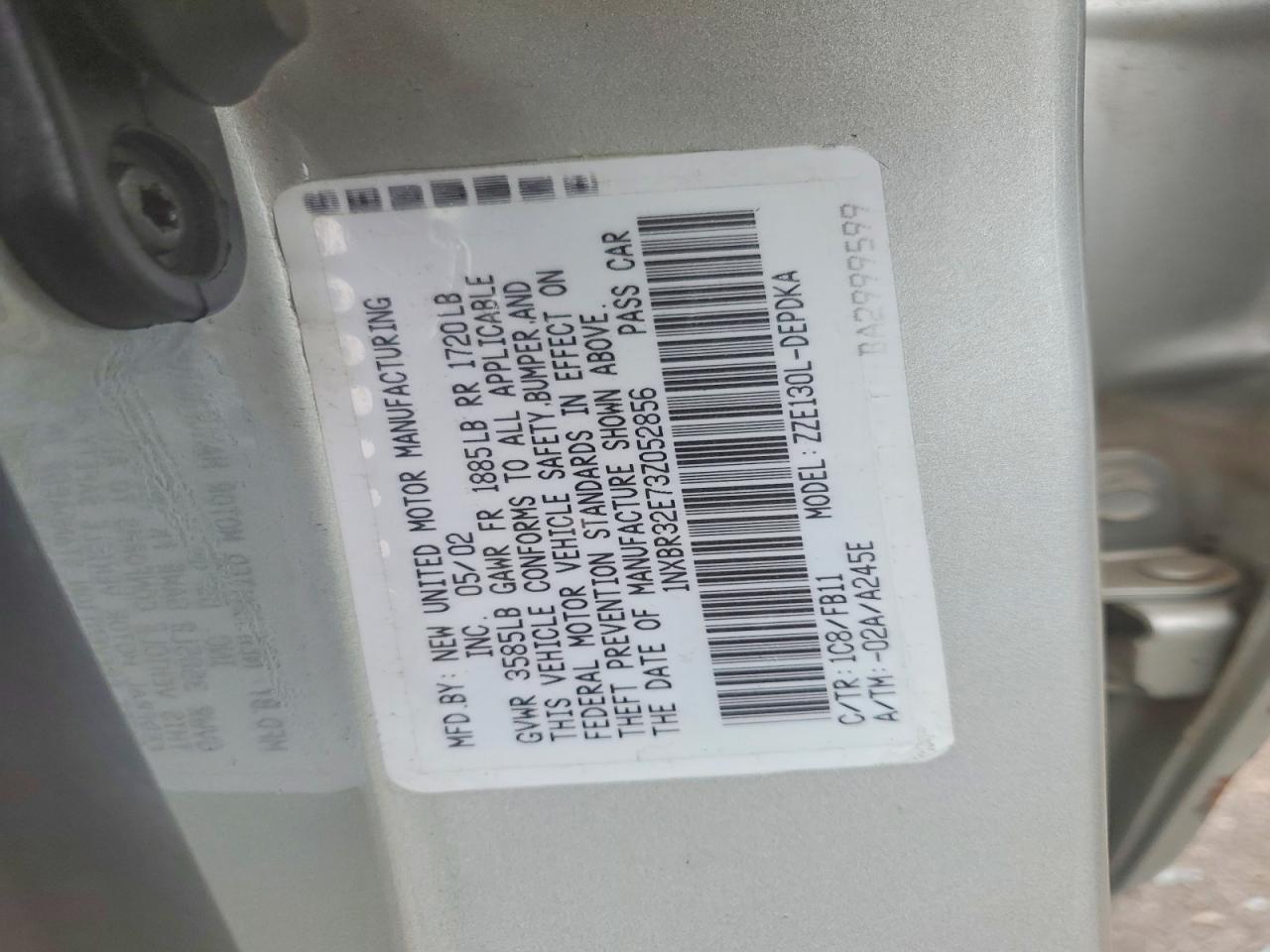 2003 TOYOTA COROLLA CE photo 12