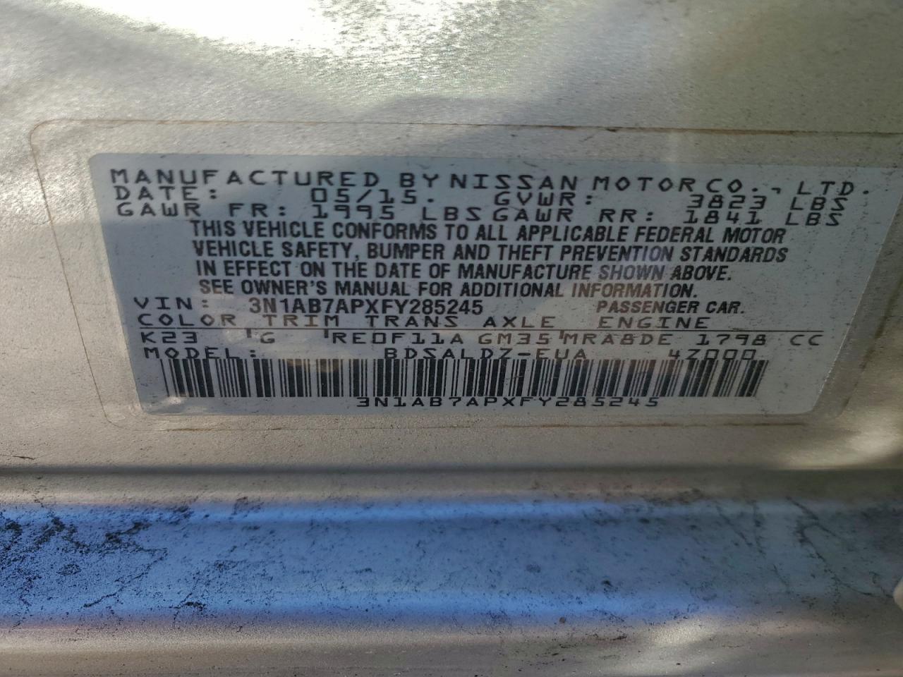 2015 NISSAN SENTRA S photo 12