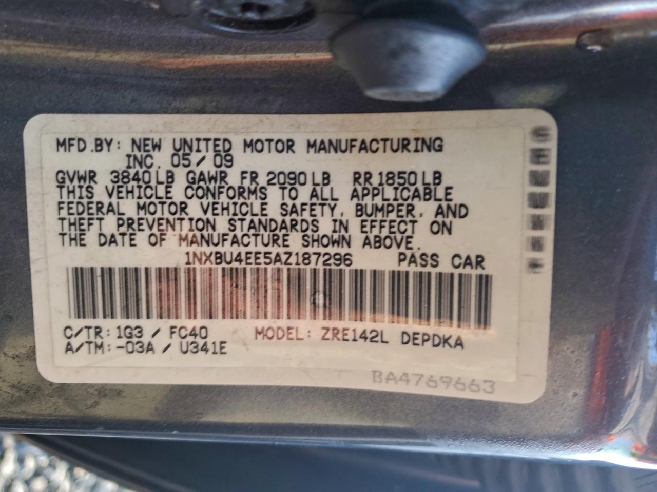 2010 TOYOTA COROLLA BASE photo 12