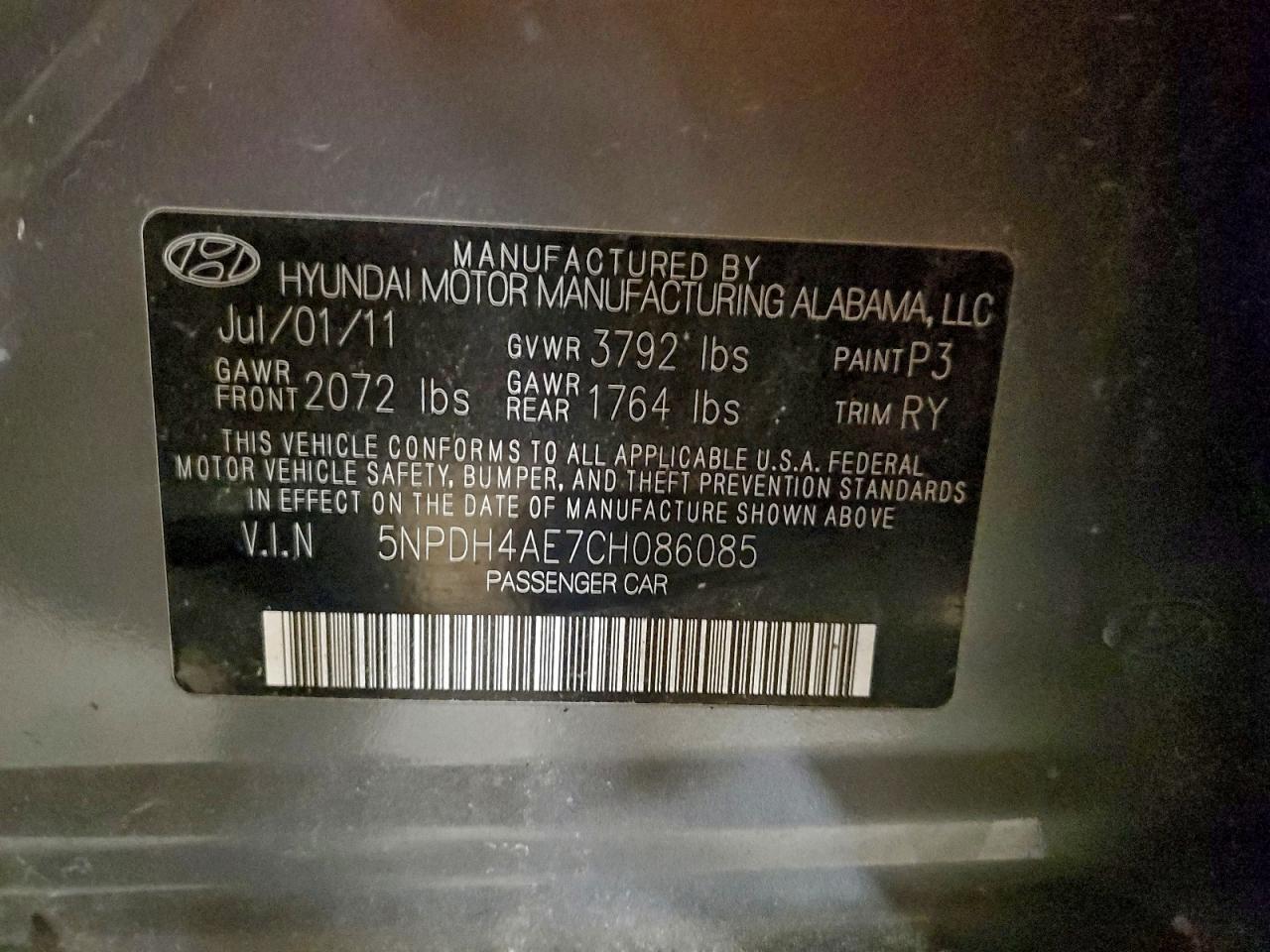 2012 HYUNDAI ELANTRA photo 12