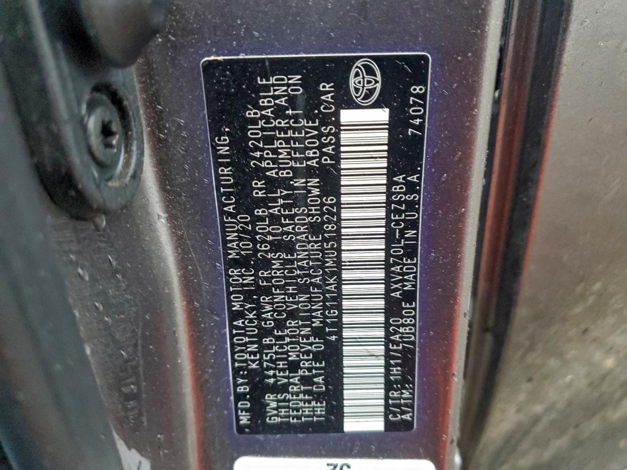 2021 TOYOTA CAMRY SE photo 13