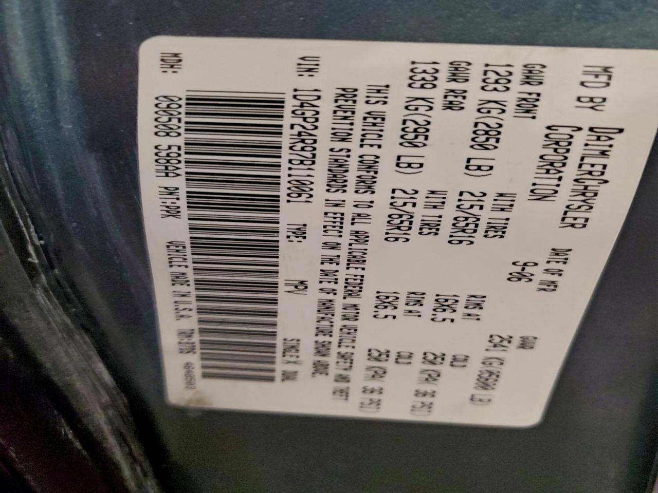 2007 DODGE GRAND CARAVAN SE photo 13