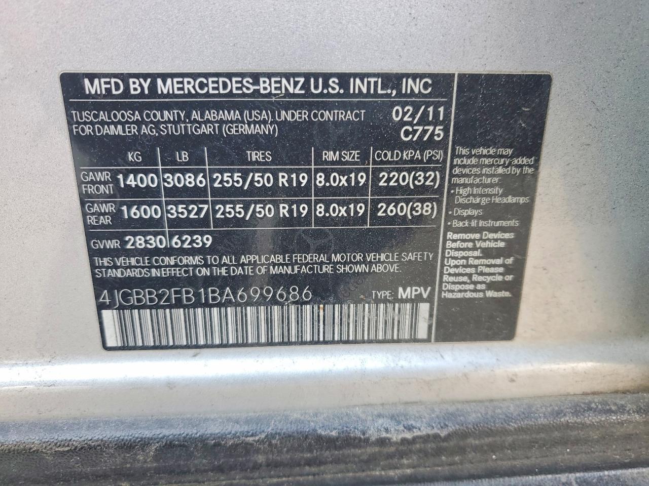 2011 MERCEDES-BENZ ML 350 BLUETEC photo 14