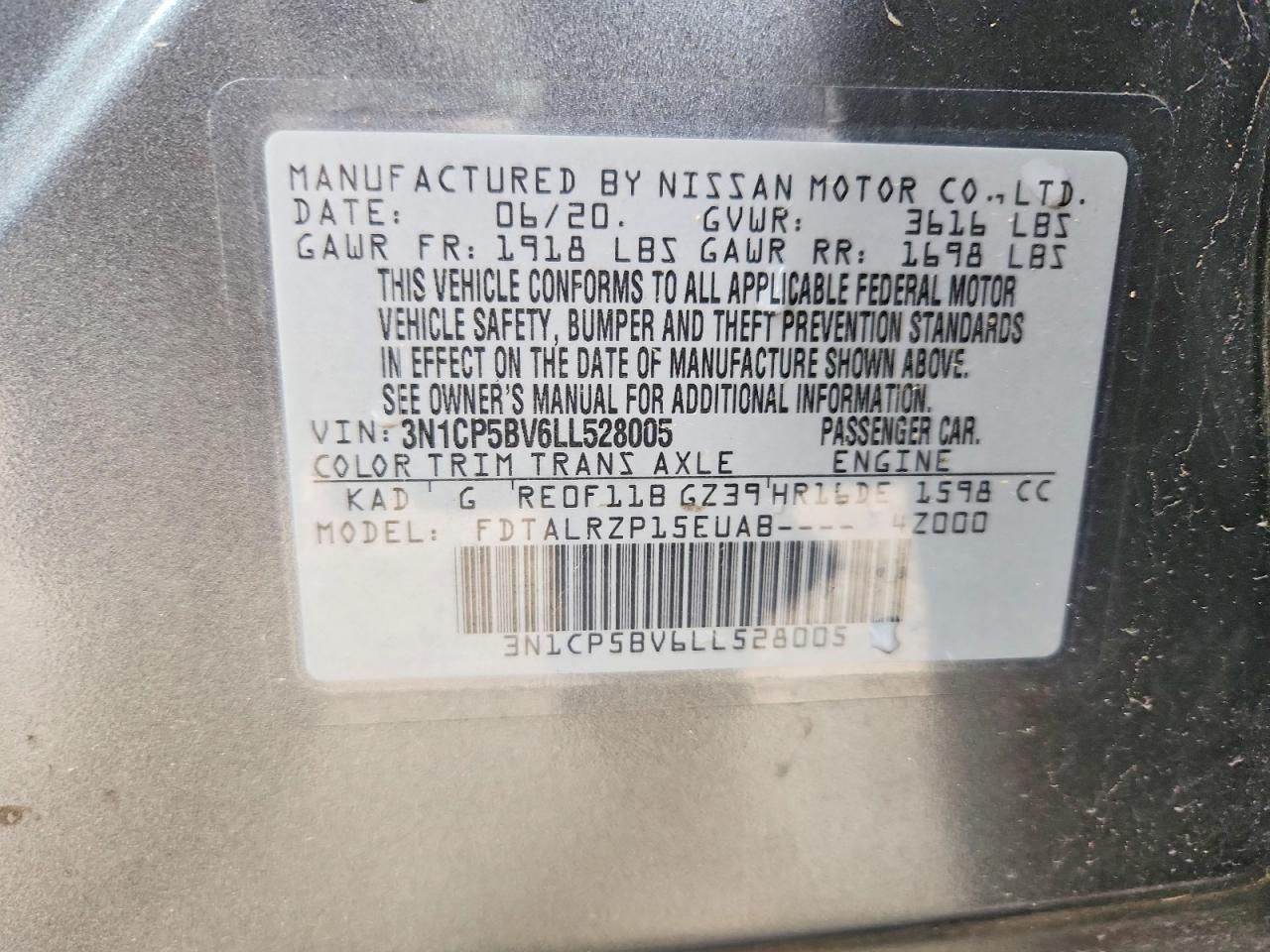 2020 NISSAN KICKS S photo 13