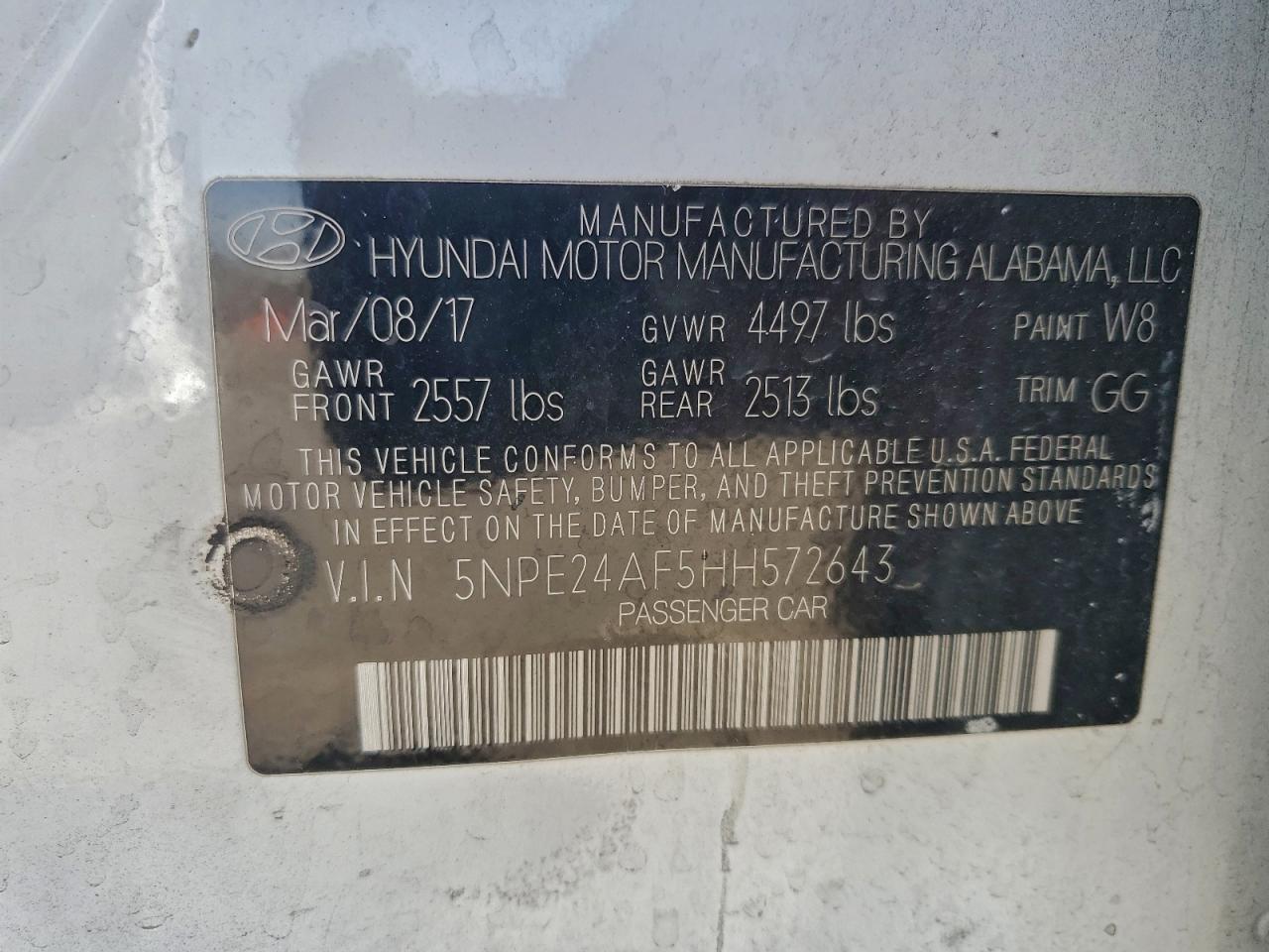 2017 HYUNDAI SONATA SE photo 12
