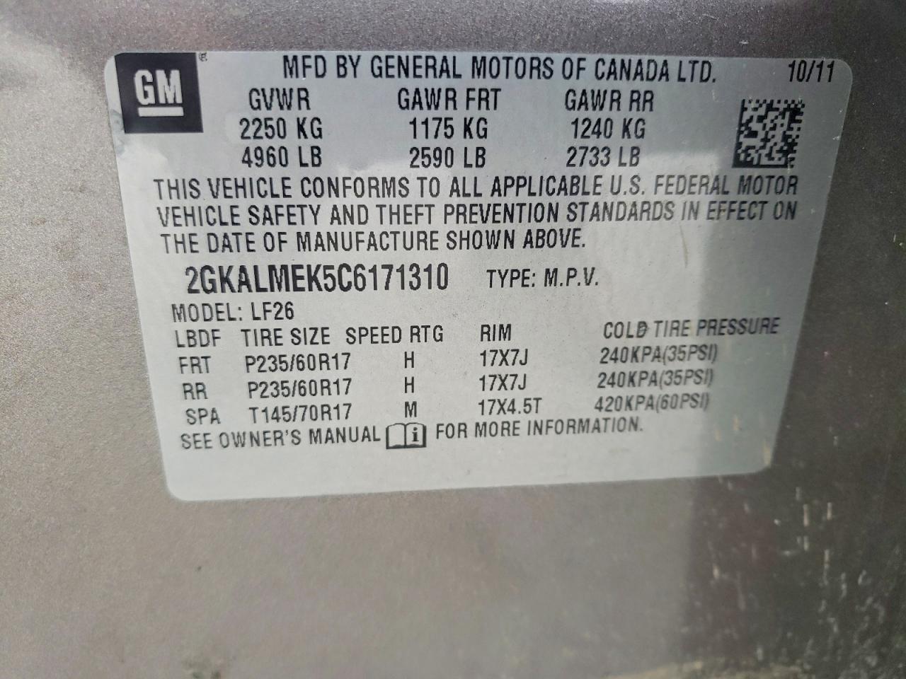 2012 GMC TERRAIN SLE photo 13