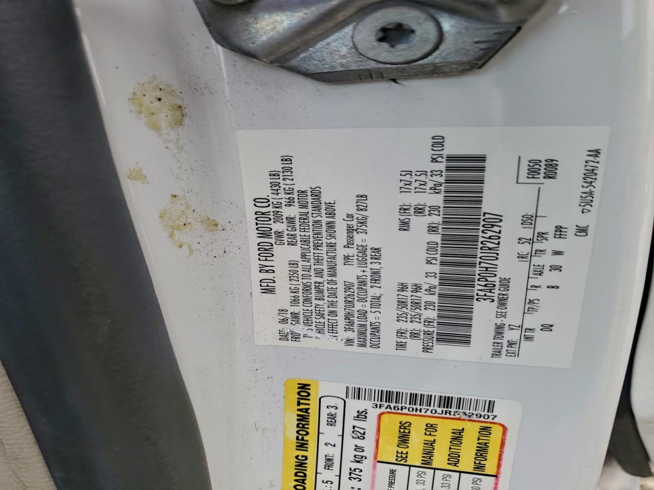 2018 FORD FUSION SE photo 25