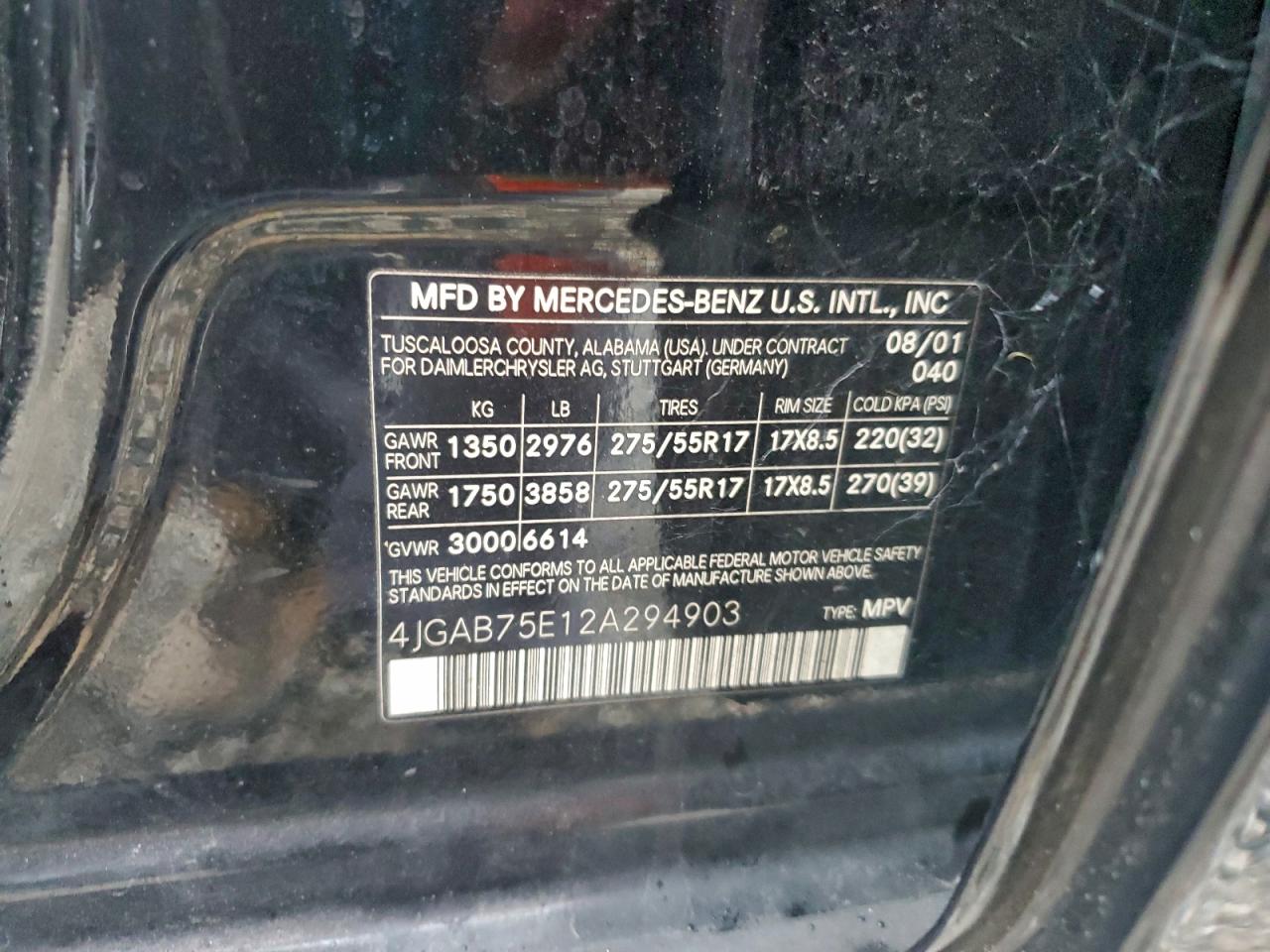 2002 MERCEDES-BENZ ML 500 photo 37