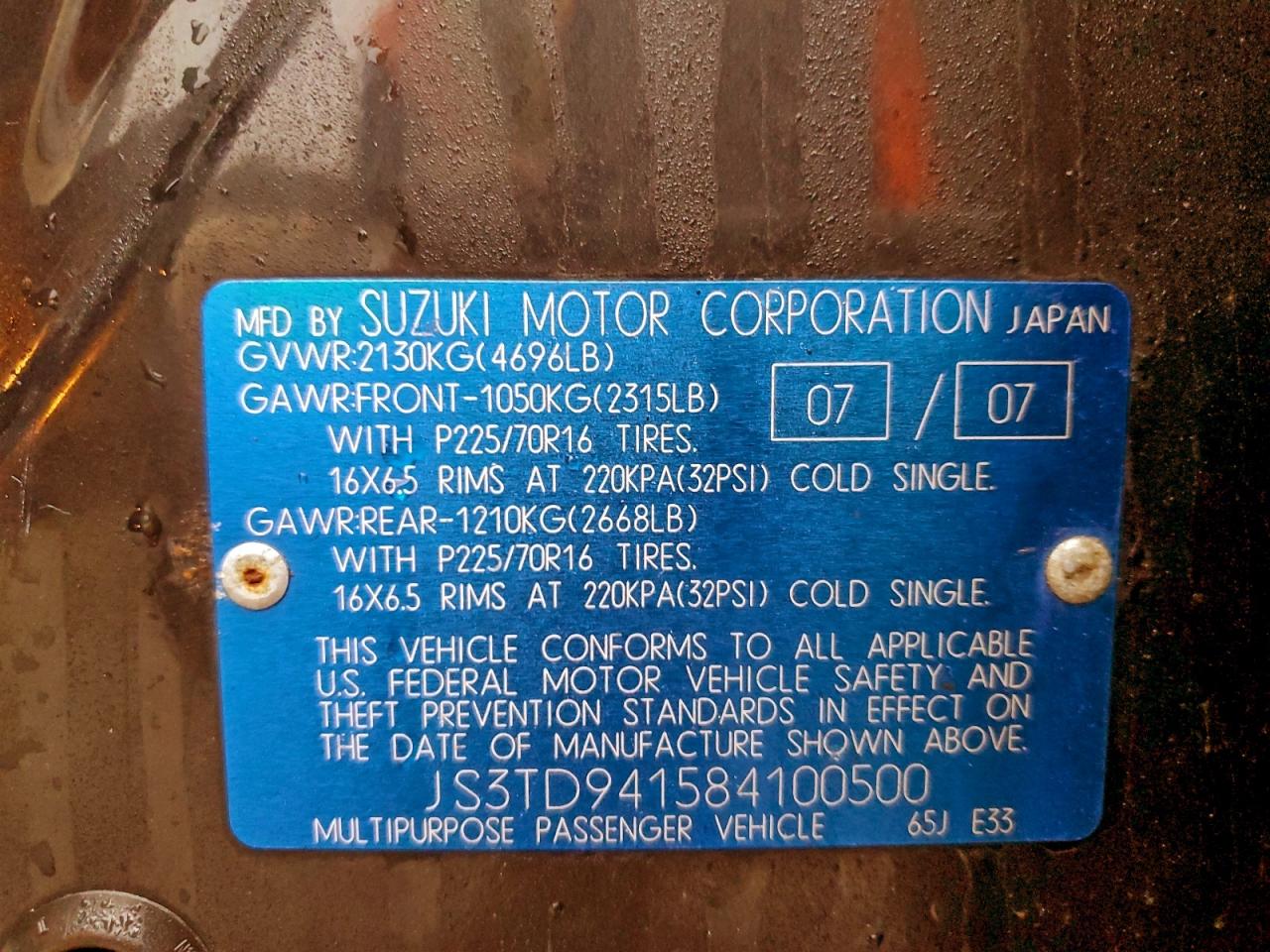 2008 SUZUKI GRAND VITARA photo 13