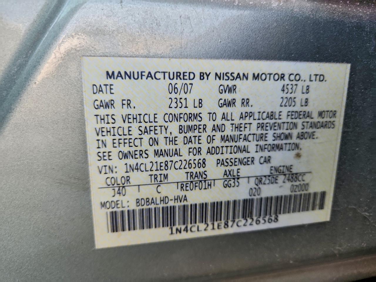 2007 NISSAN ALTIMA HYBRID photo 23