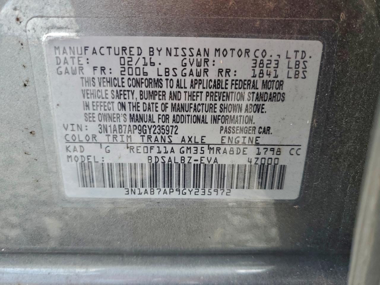 2016 NISSAN SENTRA S photo 34