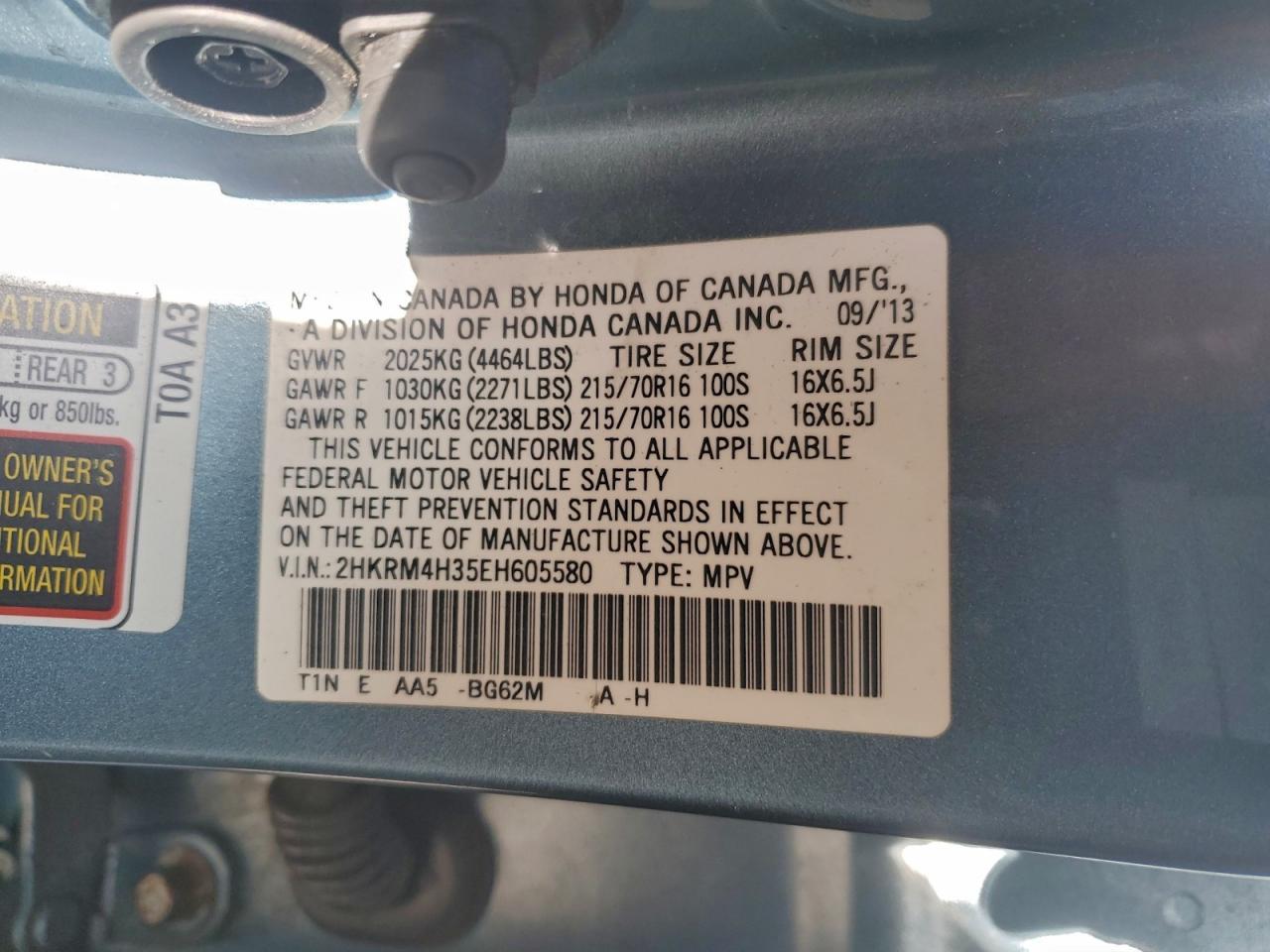 2014 HONDA CR-V LX photo 14