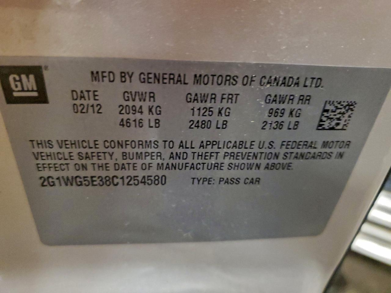 2012 CHEVROLET IMPALA LT photo 12