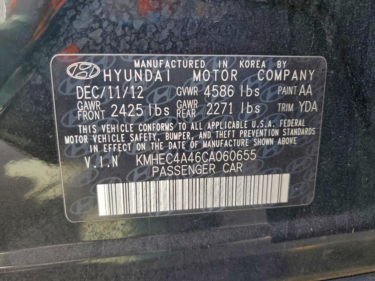 2012 HYUNDAI SONATA HYBRID photo 12