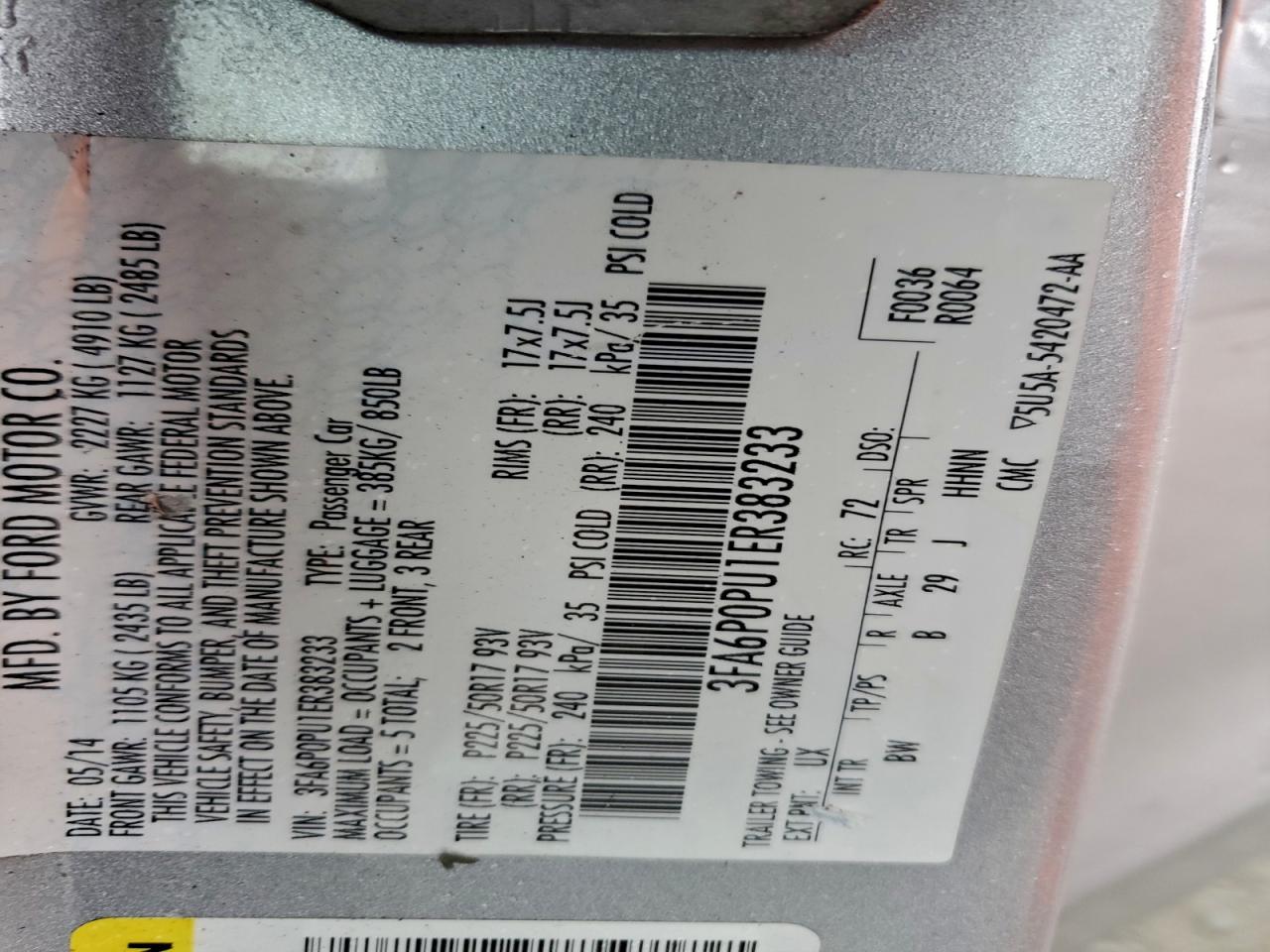 2014 FORD FUSION SE PHEV photo 12