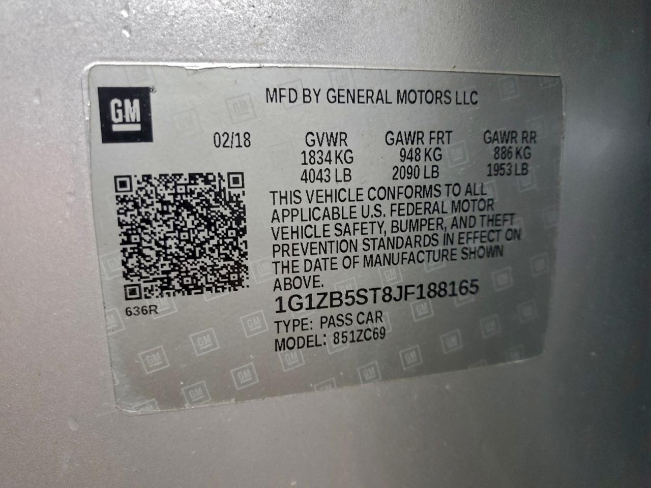 2018 CHEVROLET MALIBU LS photo 13