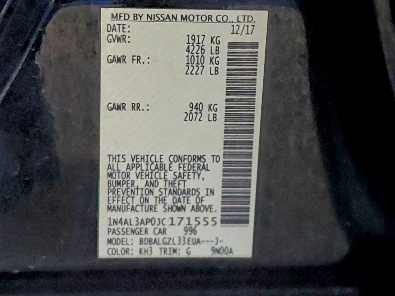 2018 NISSAN ALTIMA 2.5 photo 13
