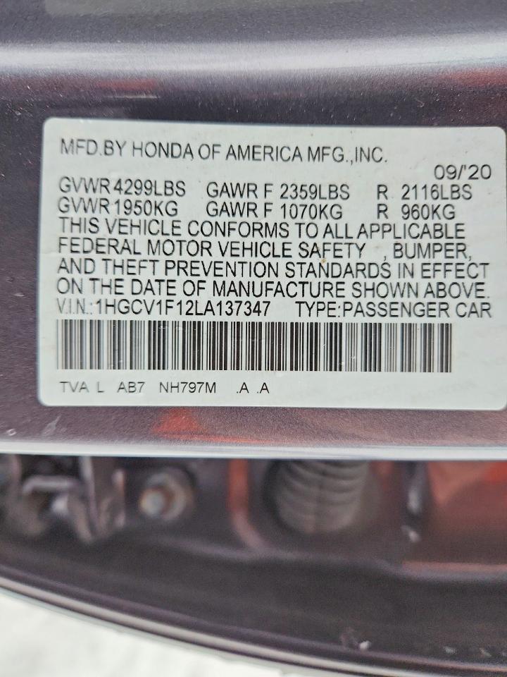 2020 HONDA ACCORD LX photo 23