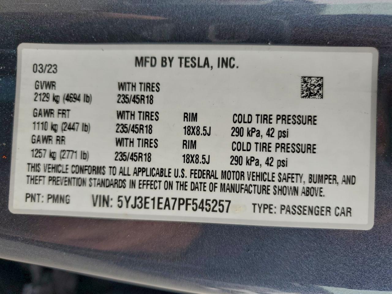 2023 TESLA MODEL 3 photo 12