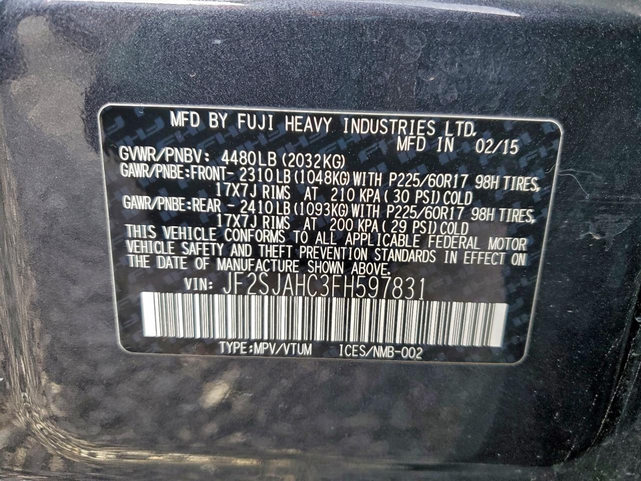 2015 SUBARU FORESTER 2.5I LIMITED photo 13