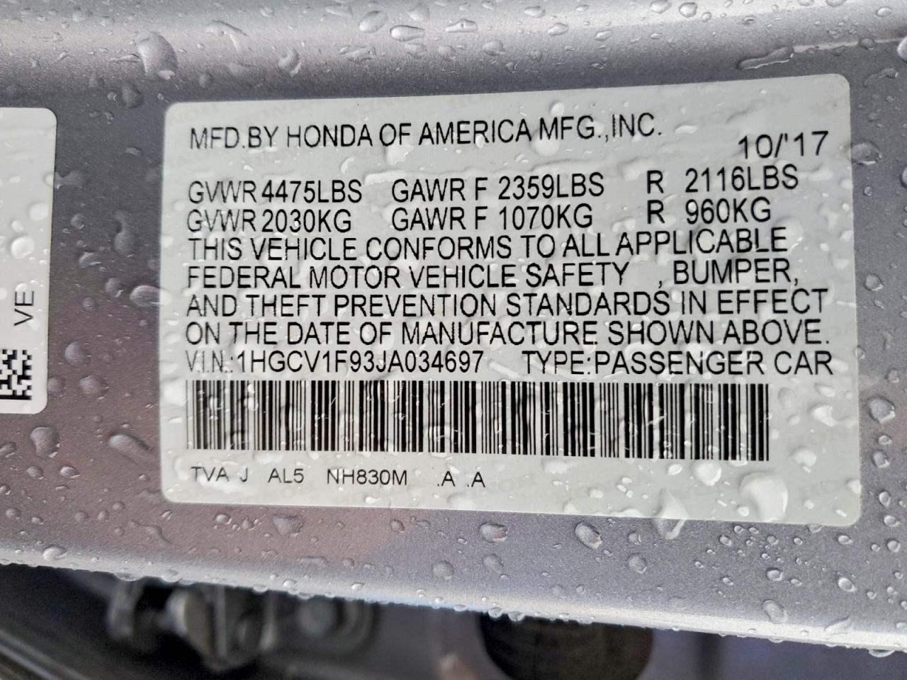 2018 HONDA ACCORD TOURING photo 12