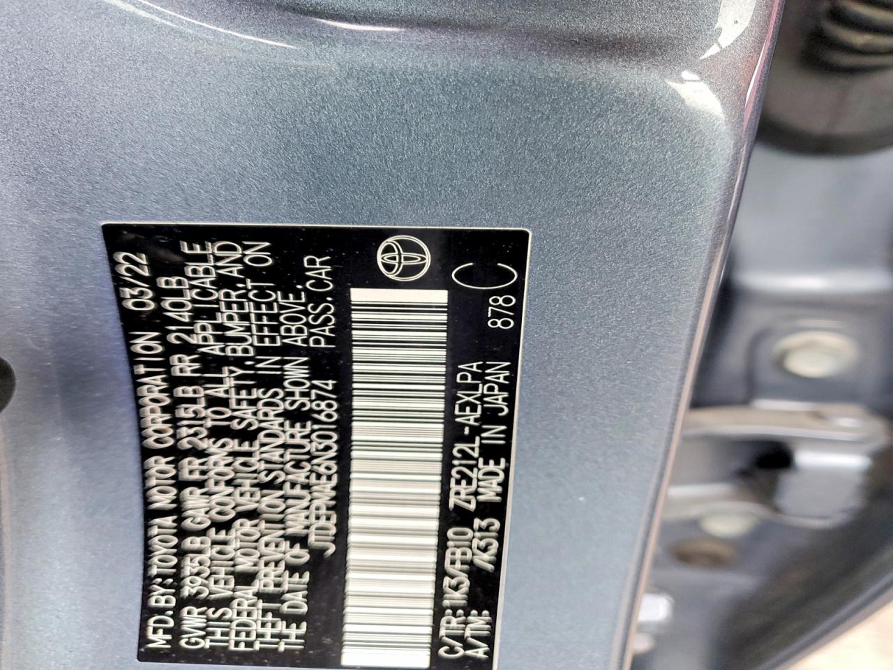 2022 TOYOTA COROLLA LE photo 23