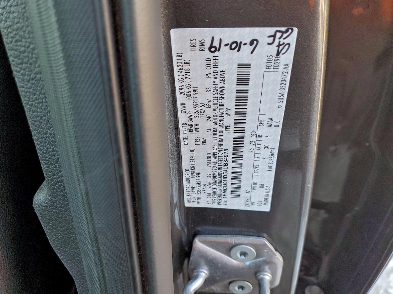 2018 FORD ESCAPE SEL photo 13