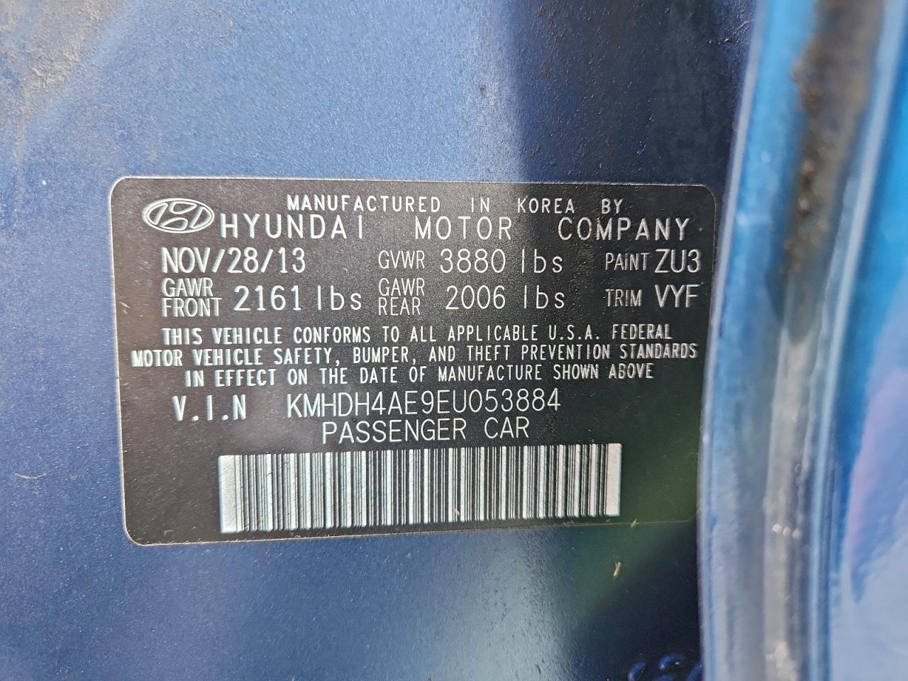 2014 HYUNDAI ELANTRA SE photo 12