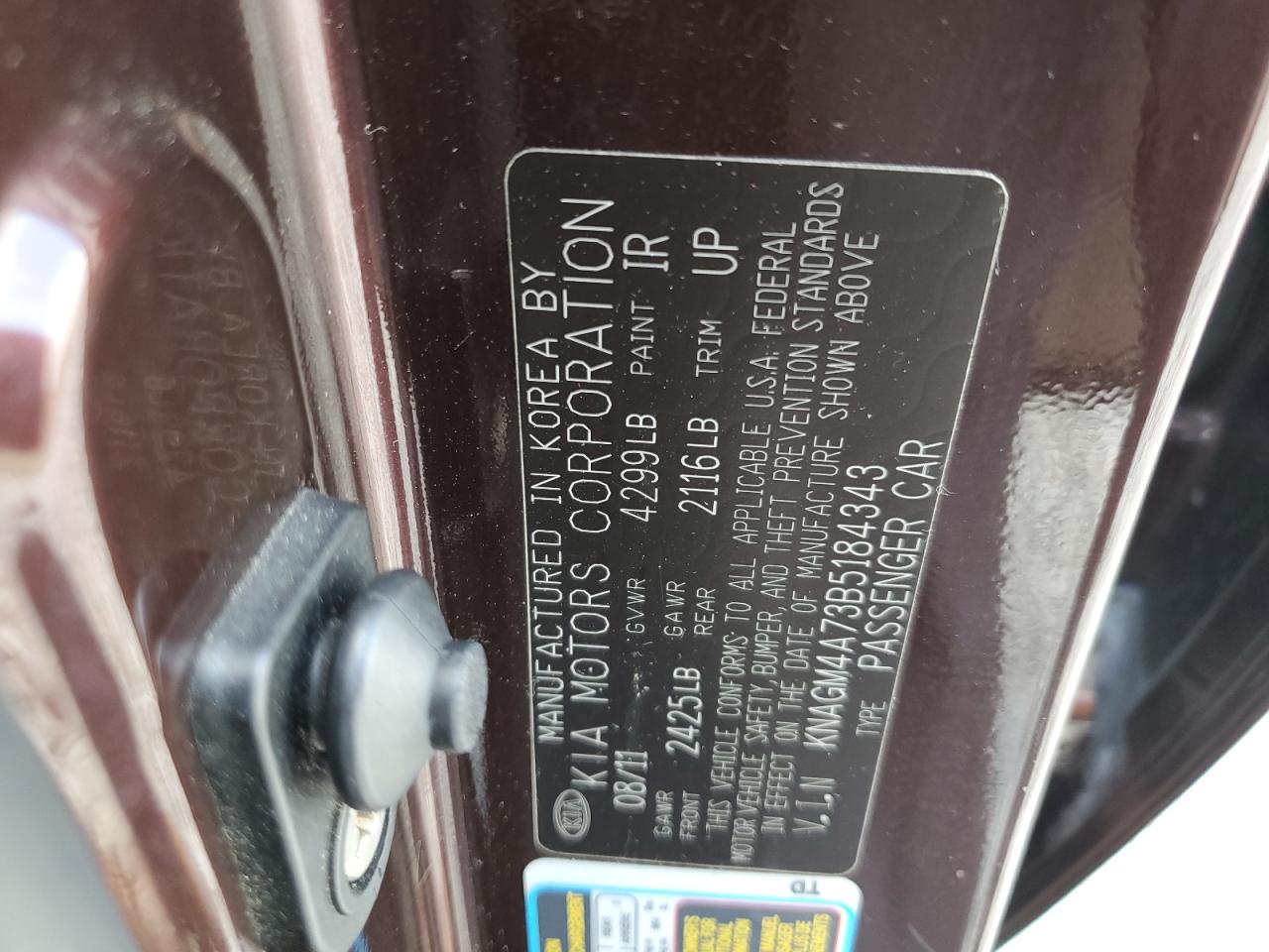 2011 KIA OPTIMA LX photo 13