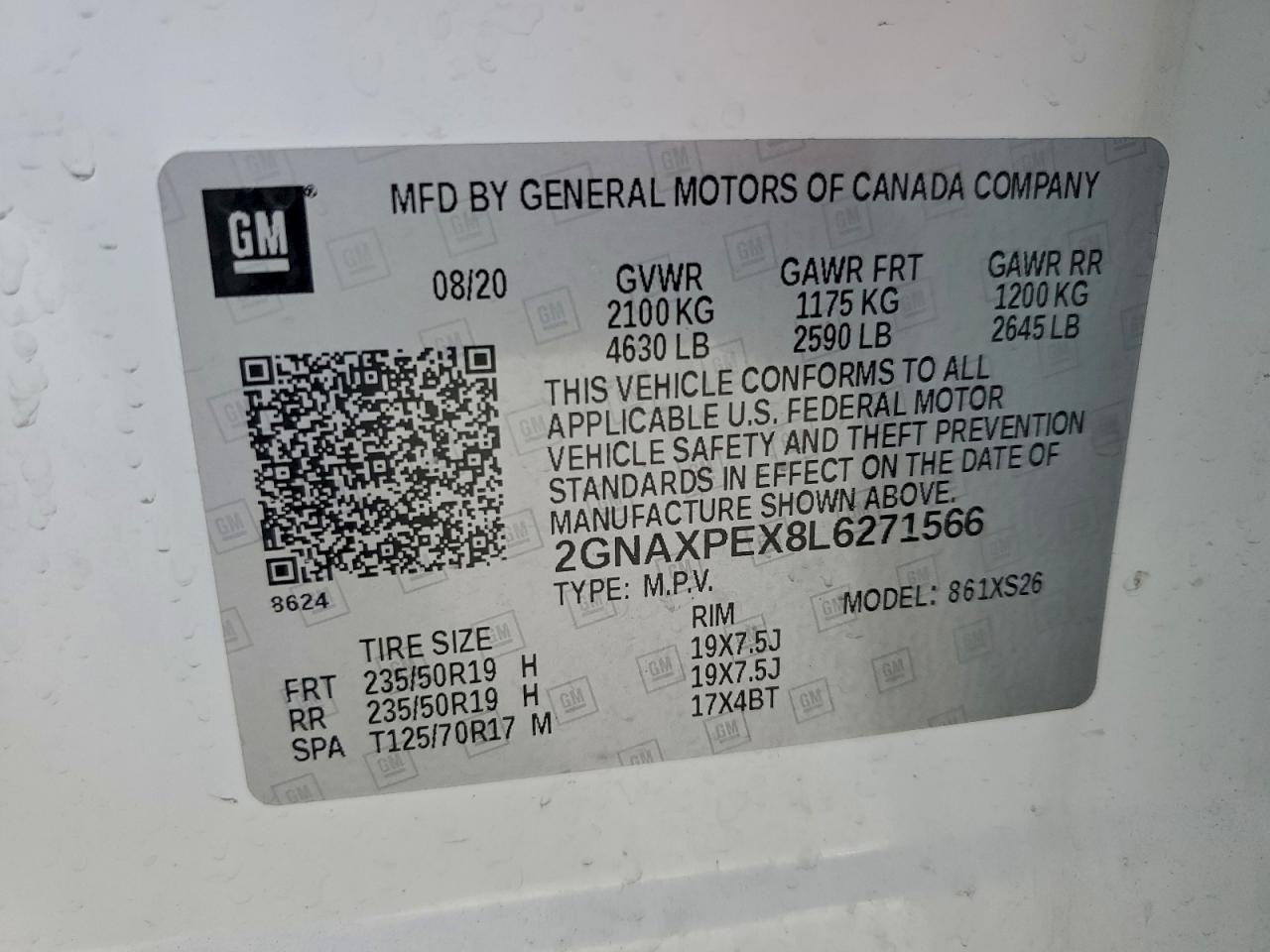 2020 CHEVROLET EQUINOX PREMIER photo 13