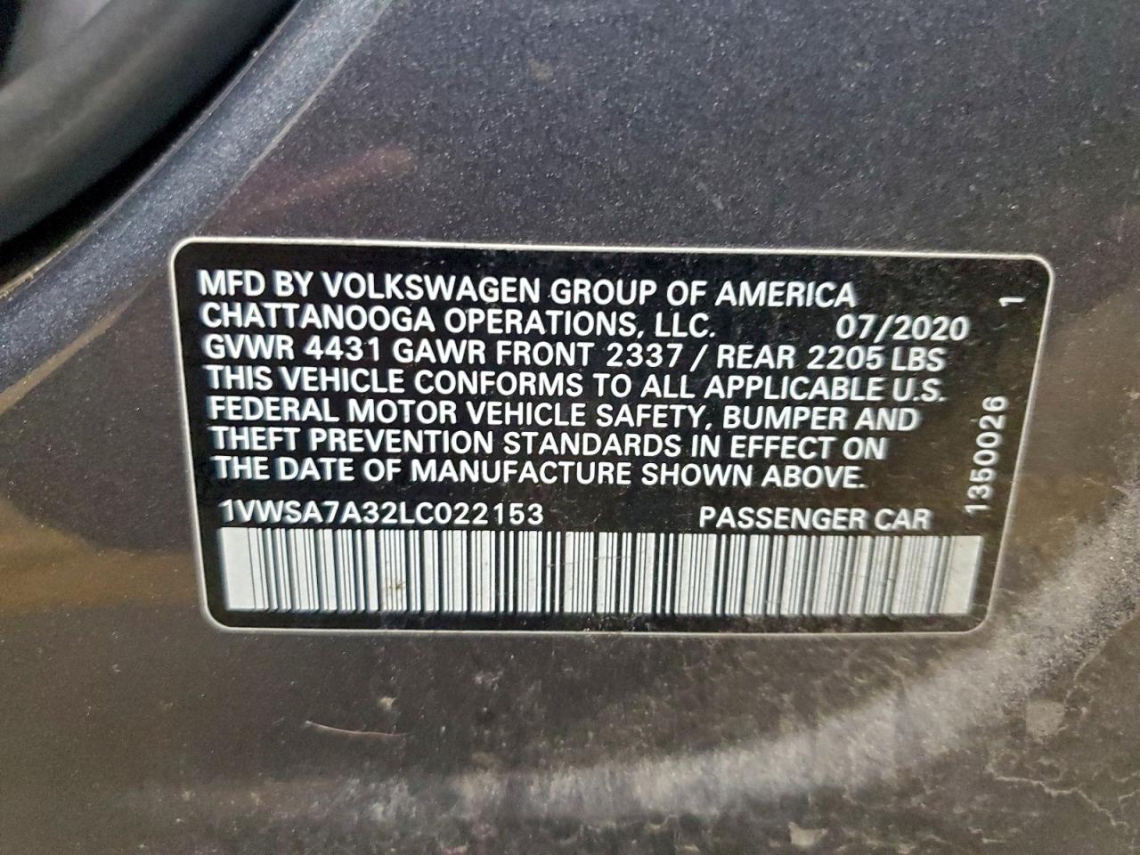 2020 VOLKSWAGEN PASSAT SE photo 12