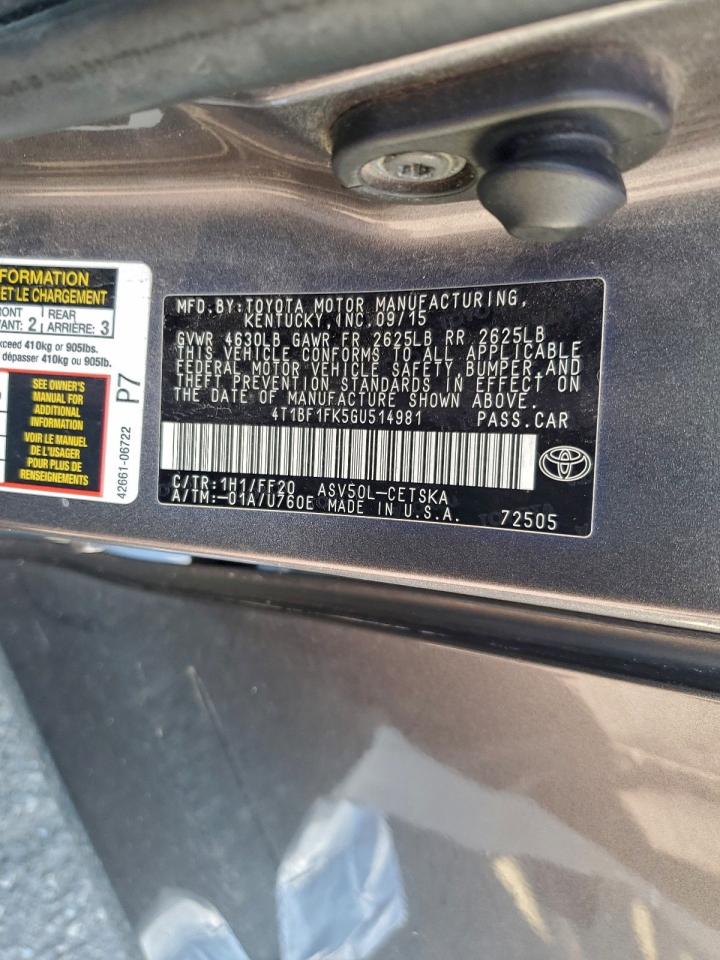 2016 TOYOTA CAMRY LE photo 23