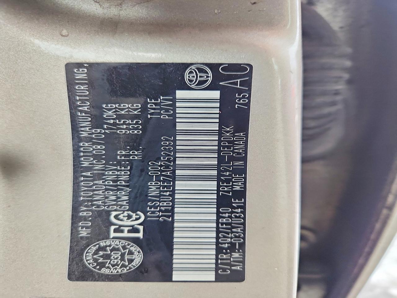2010 TOYOTA COROLLA BASE photo 12