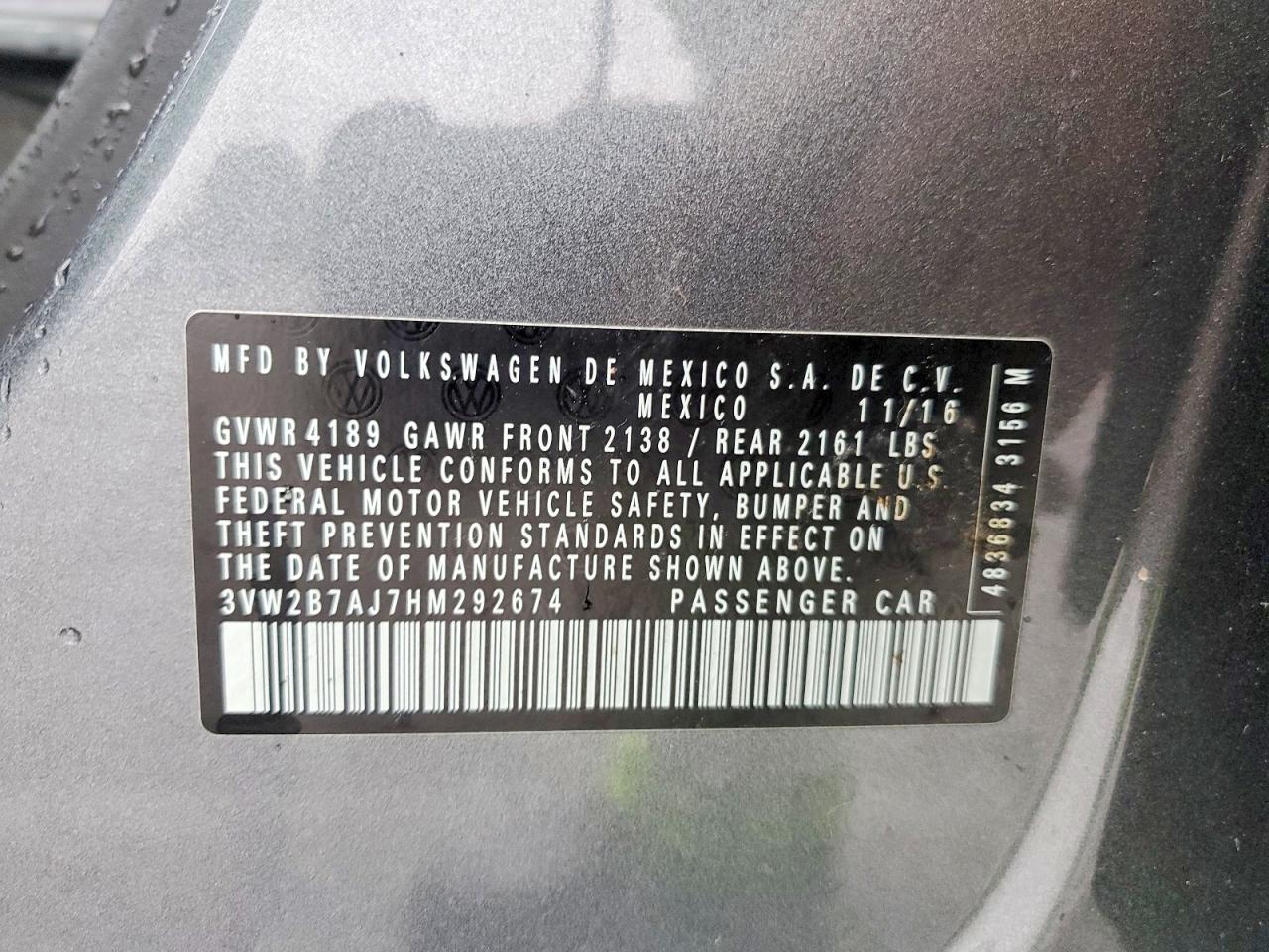2017 VOLKSWAGEN JETTA S photo 12