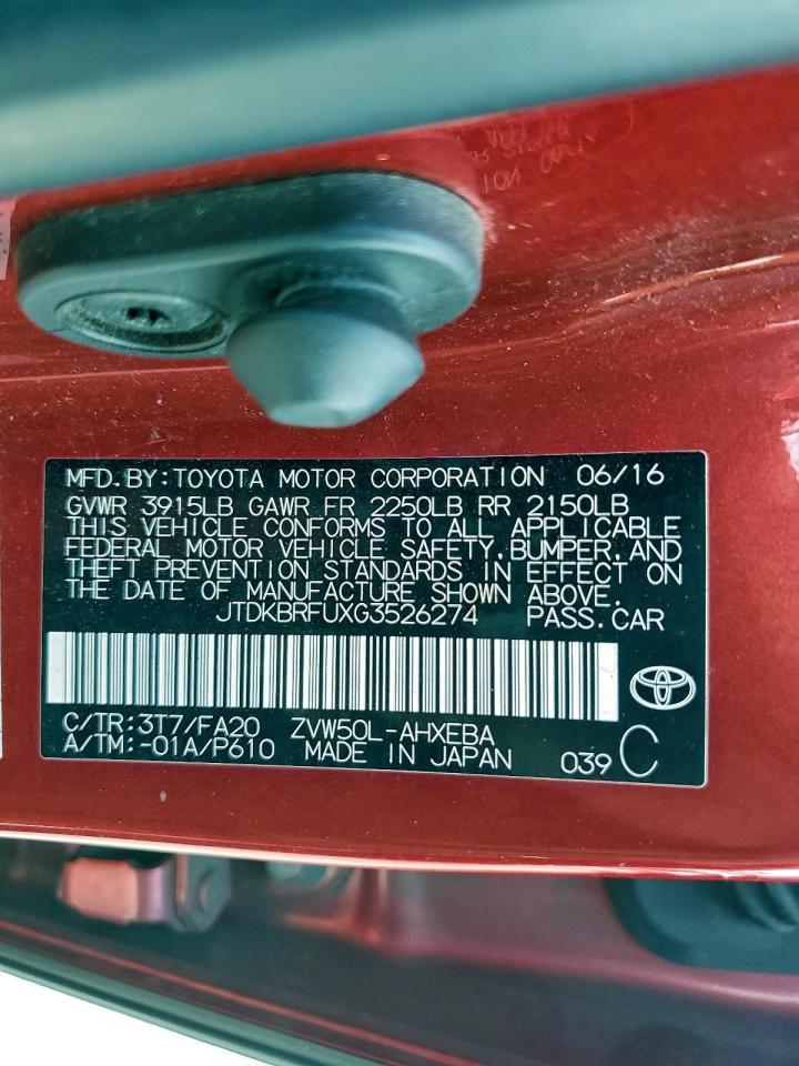 2016 TOYOTA PRIUS photo 13