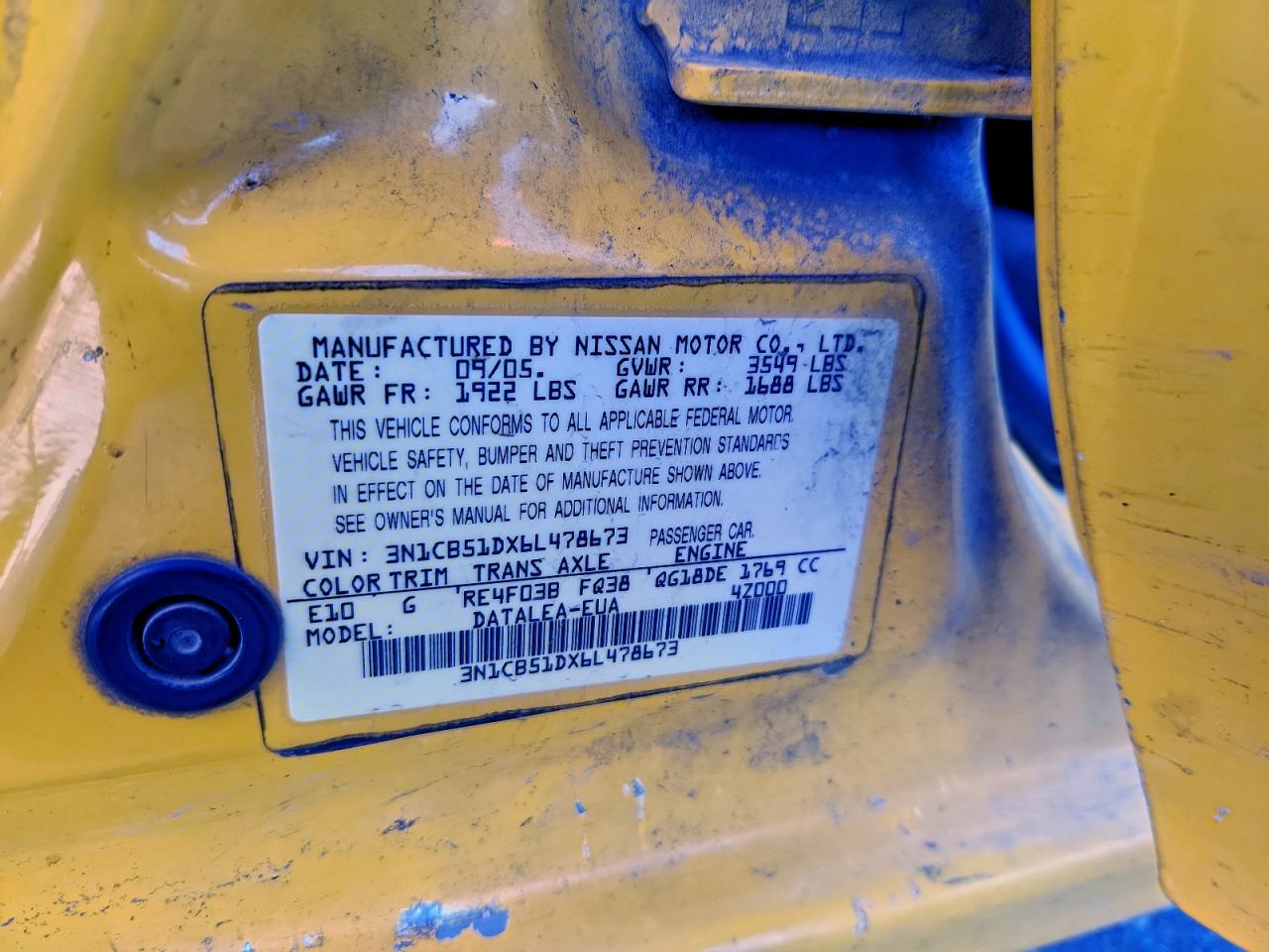 2006 NISSAN SENTRA 1.8 photo 13
