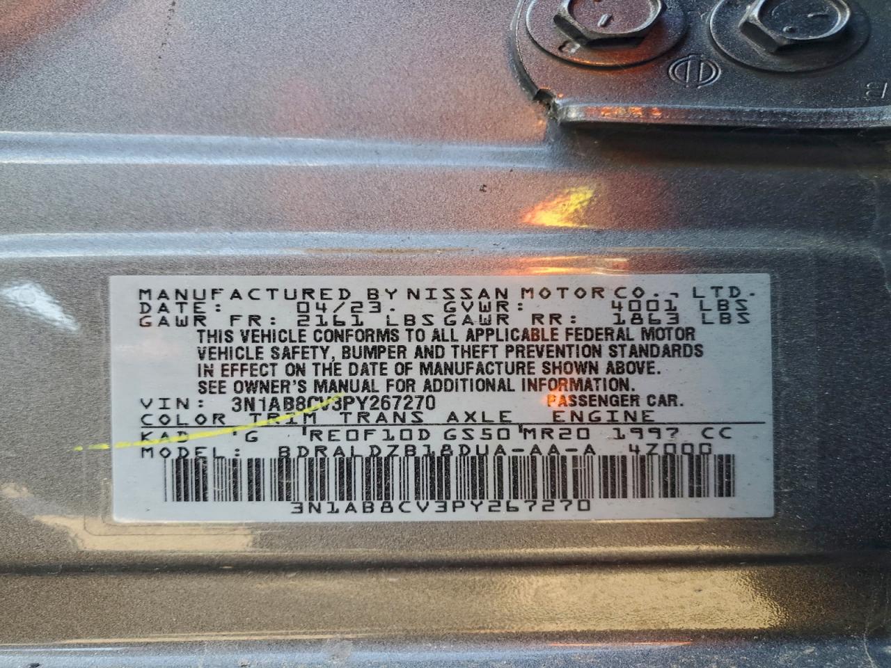 2023 NISSAN SENTRA SV photo 12