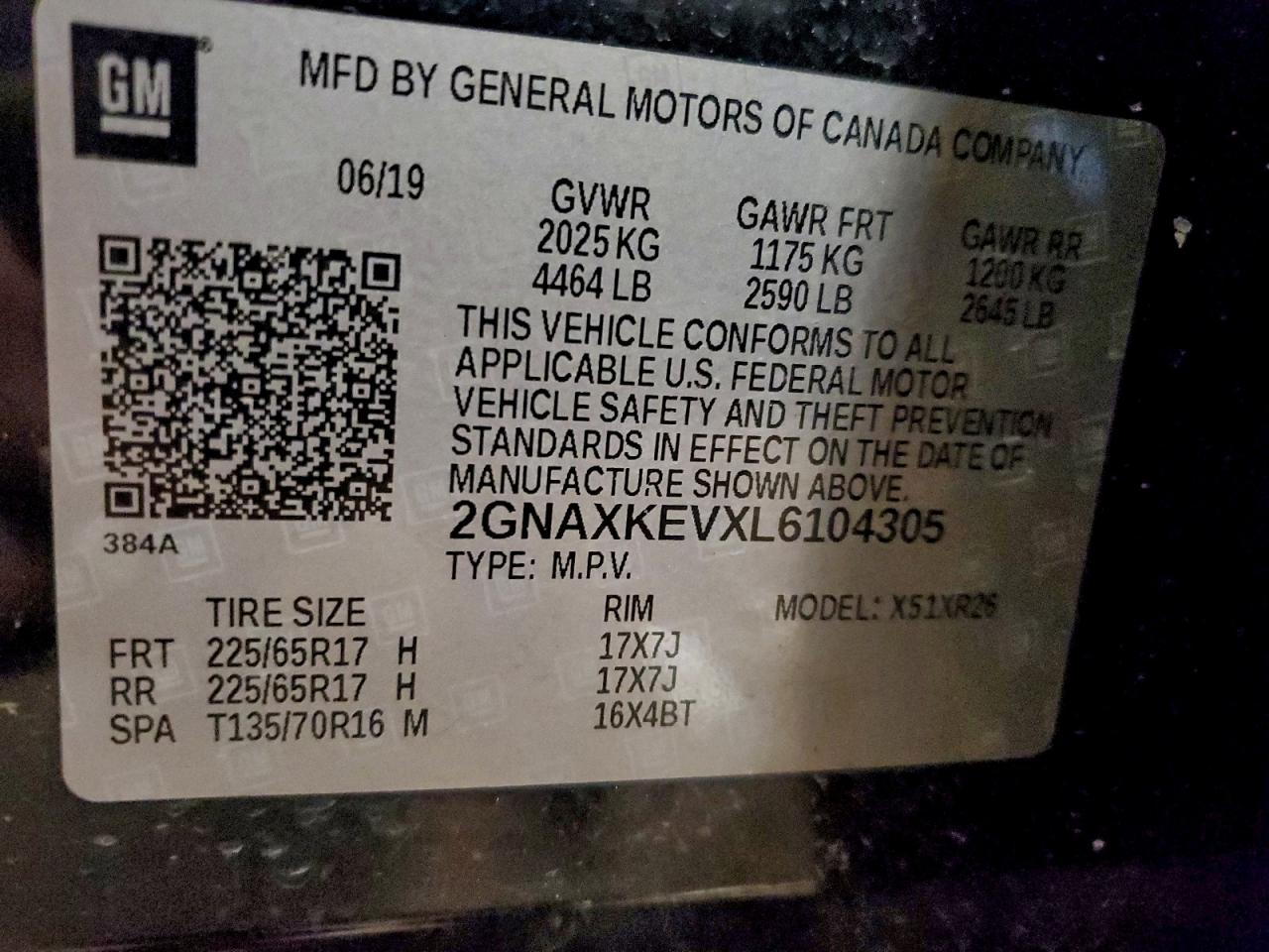 2020 CHEVROLET EQUINOX LT photo 14