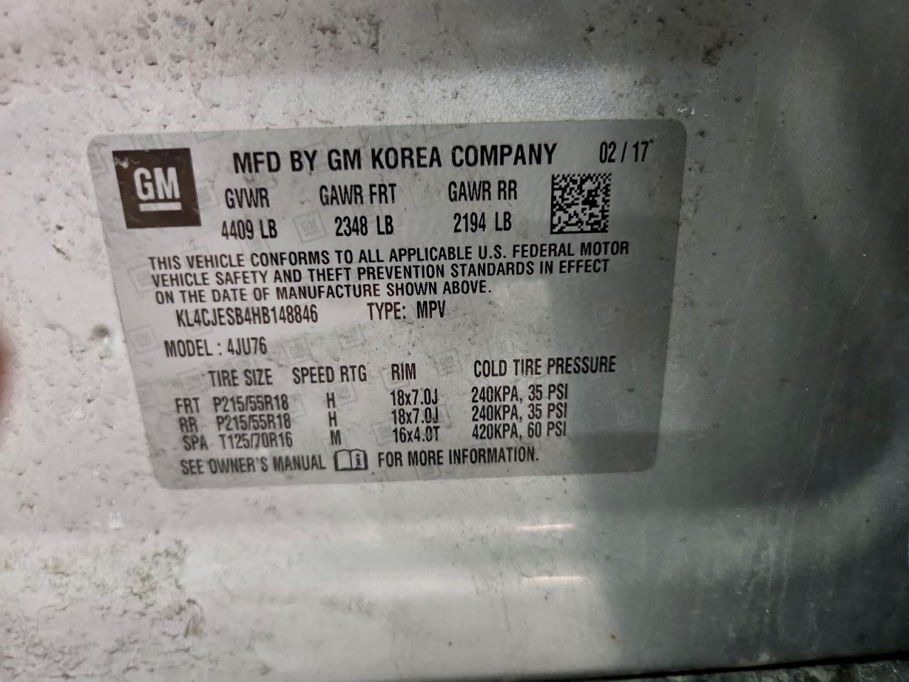2017 BUICK ENCORE PREFERRED photo 13