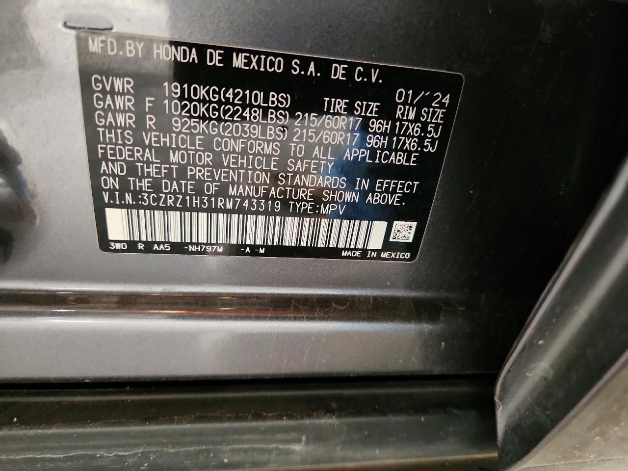2024 HONDA HR-V LX photo 13