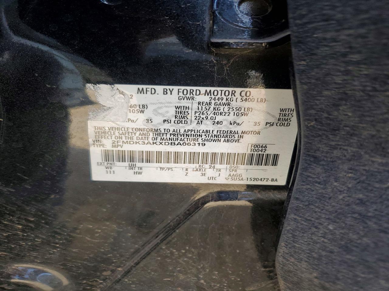 2013 FORD EDGE SPORT photo 13