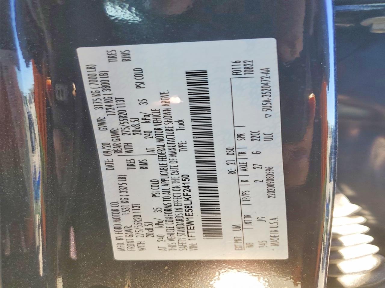 2020 FORD F150 SUPERCREW photo 32
