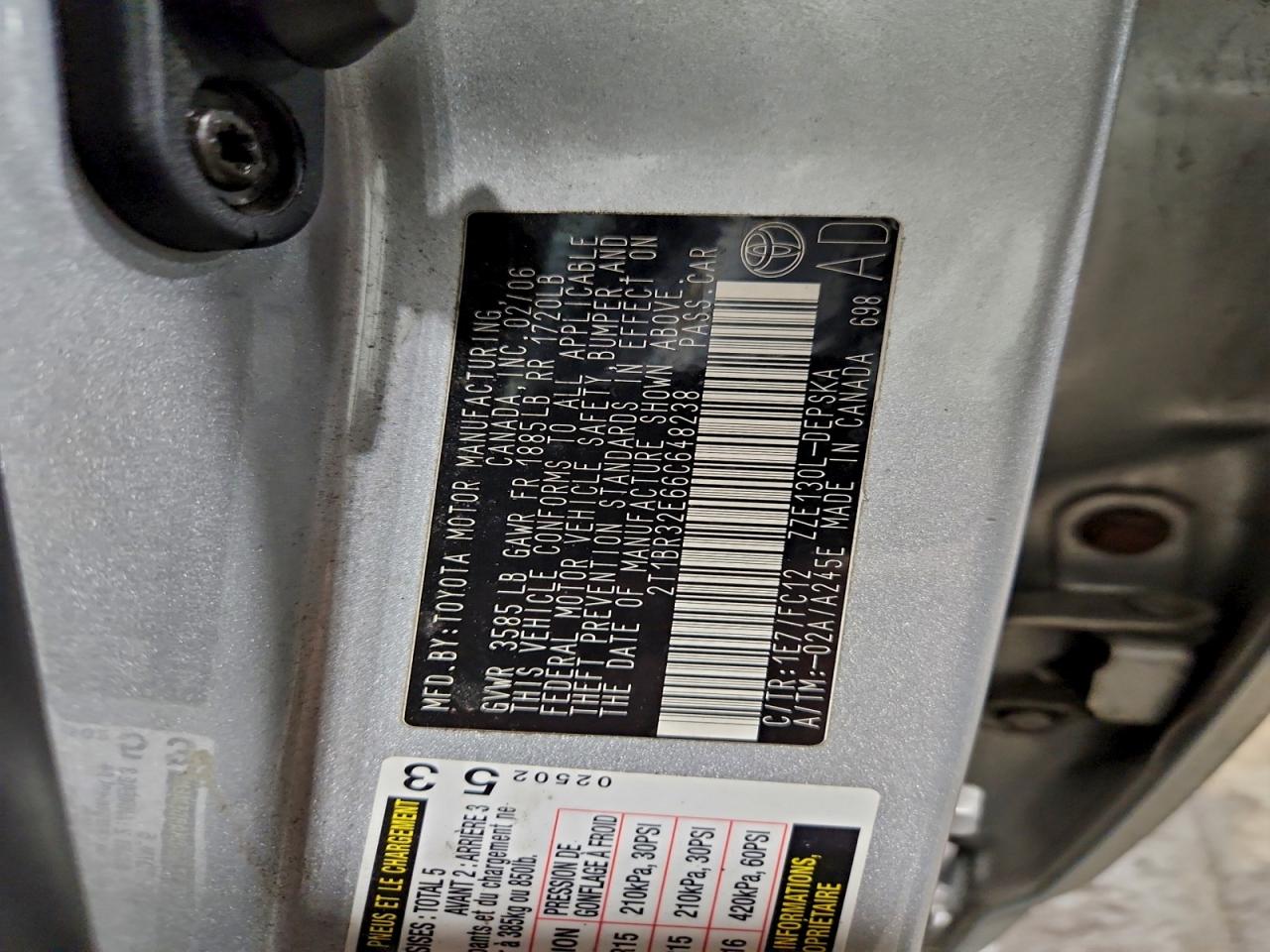 2006 TOYOTA COROLLA CE photo 12