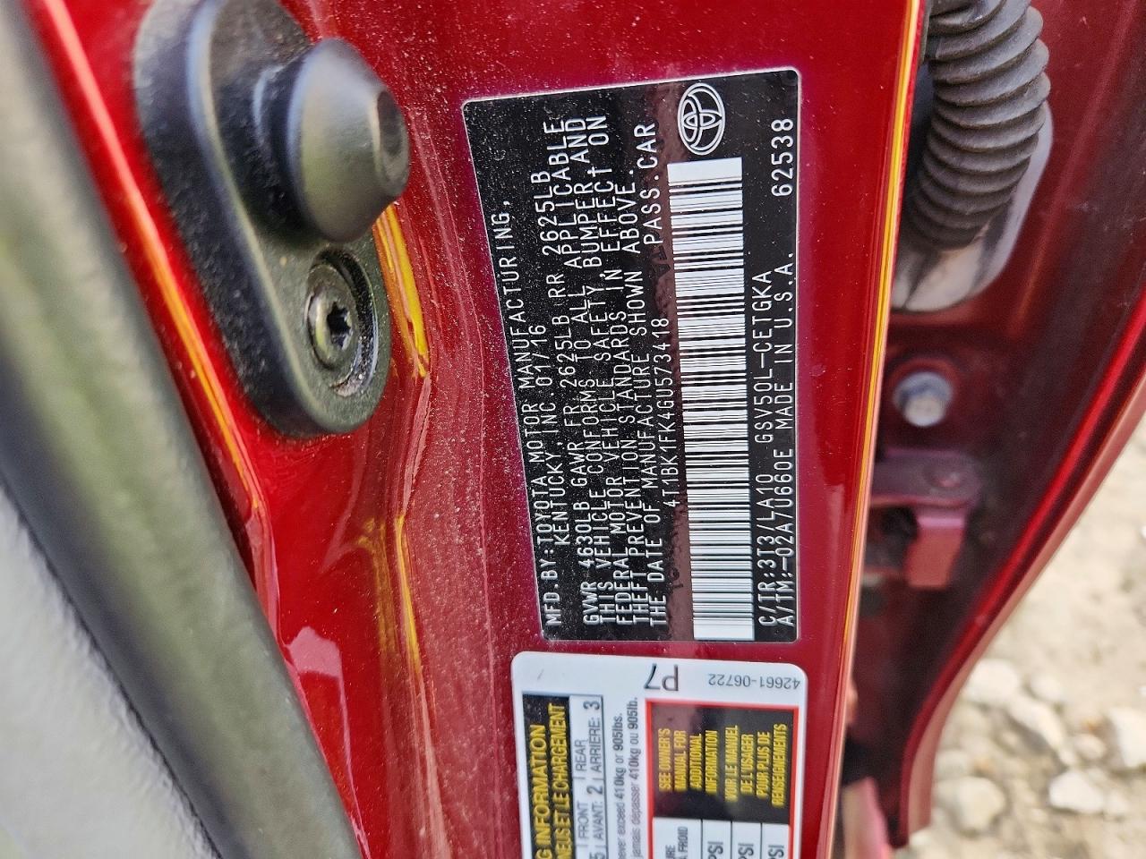 2016 TOYOTA CAMRY XSE photo 12
