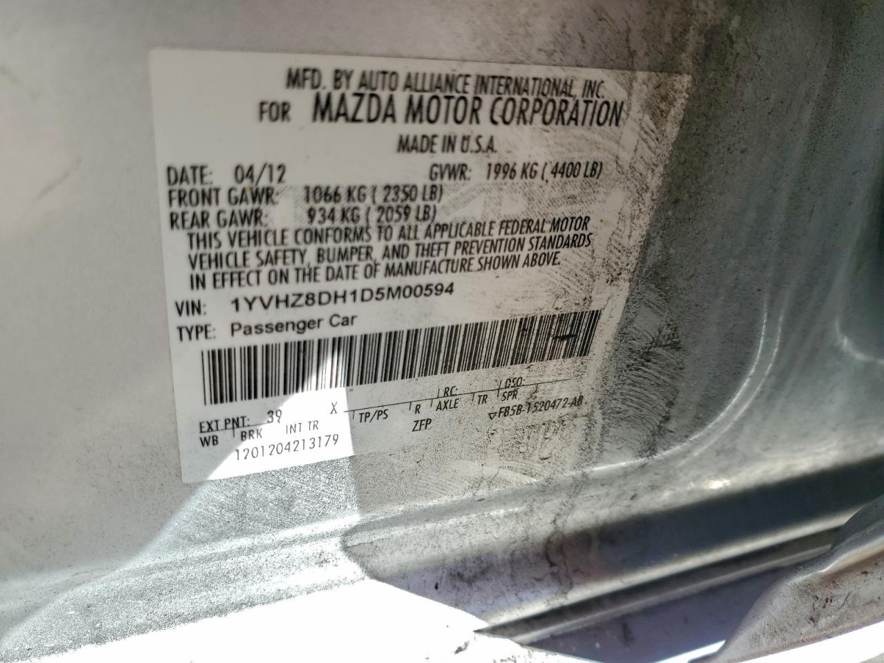 2013 MAZDA 6 TOURING photo 12